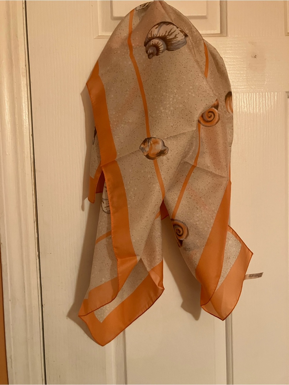 Orange Shell-Print Lightweight Women's Scarf